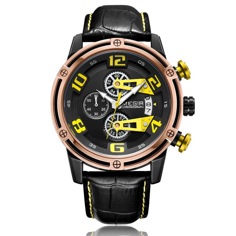 Montre chronographe à quartz lumineuse pour hommes