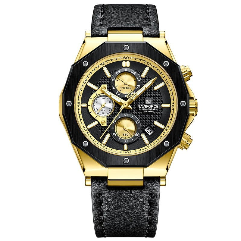 Montres chronographes à bracelet en cuir
