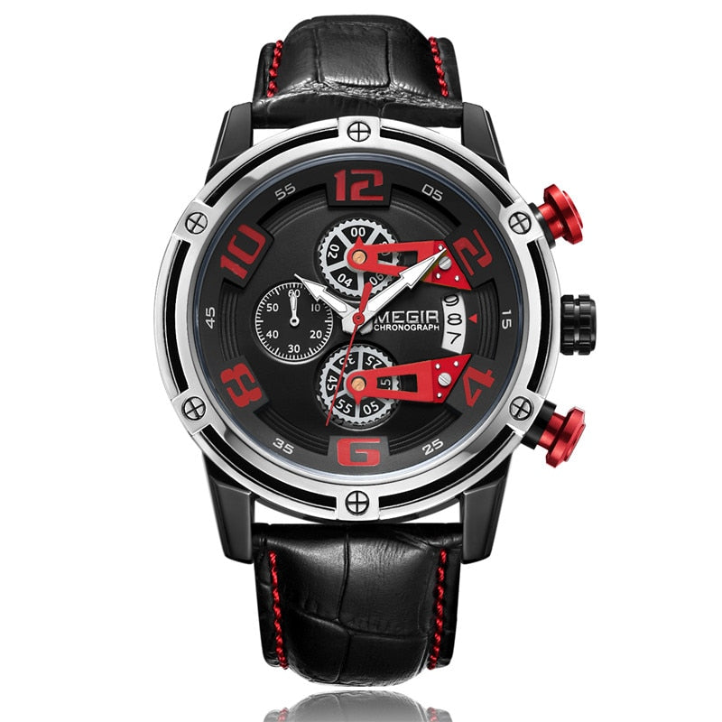 Montre chronographe à quartz lumineuse pour hommes