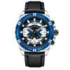 Montre de luxe à quartz, chronographe, militaire et sportive en cuir