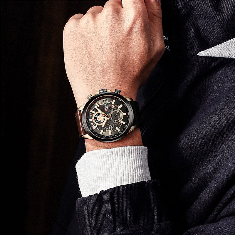 Montre calendrier multifonctionnelle à quartz