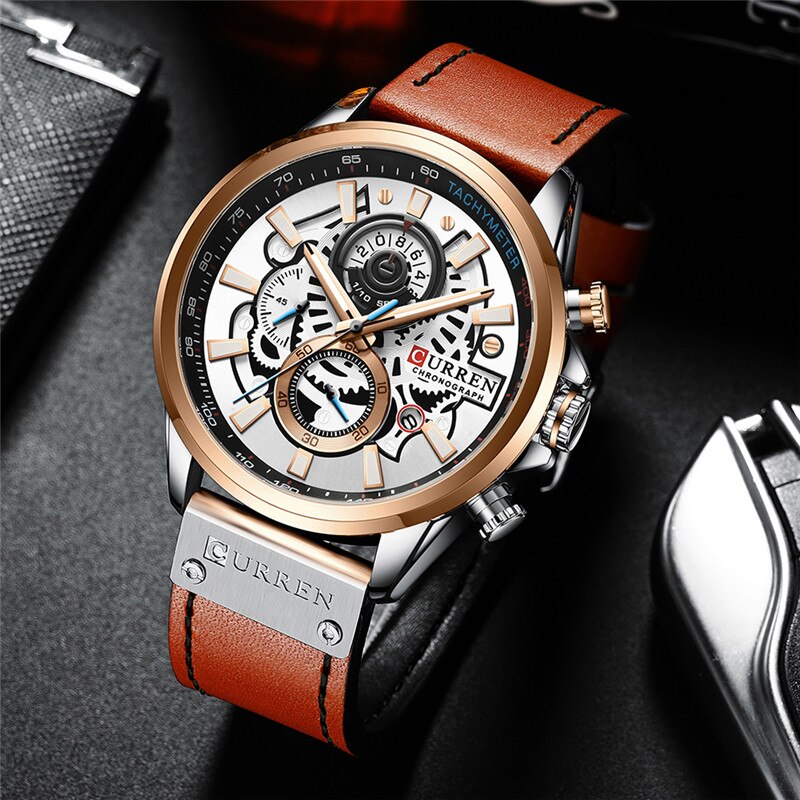Montre calendrier multifonctionnelle à quartz