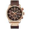 Montre élégante à quartz avec bracelet en cuir