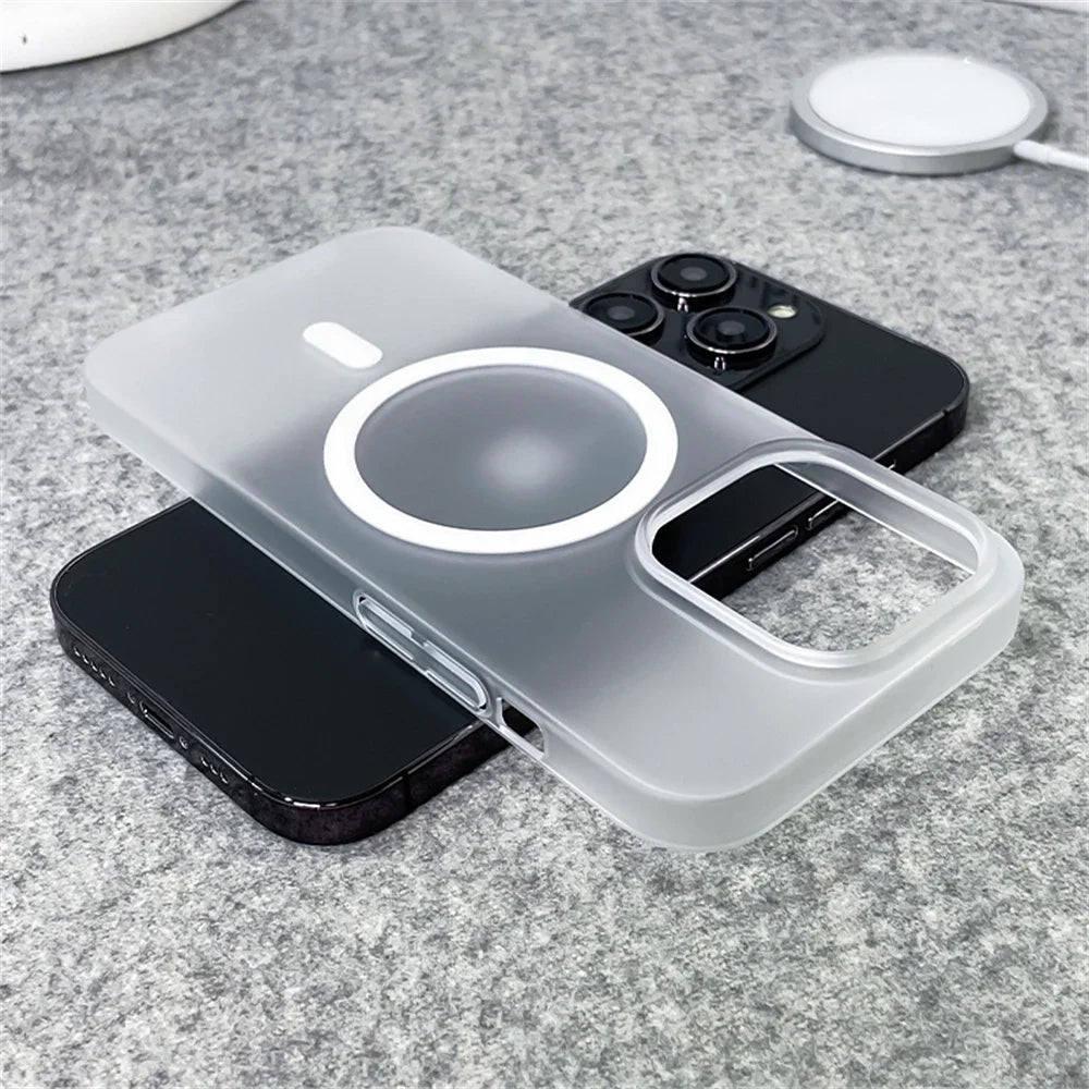 Étui magnétique ultrafin et transparent pour iPhone