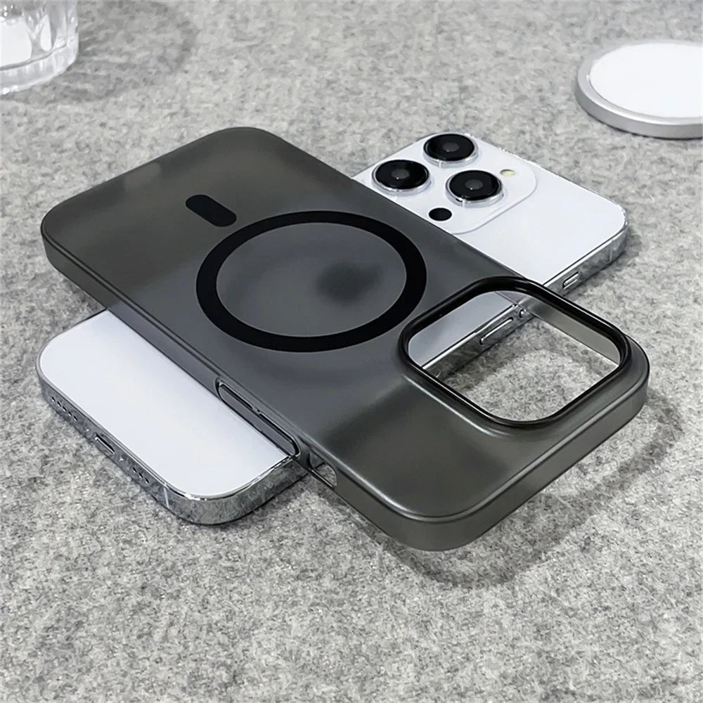 Étui magnétique ultrafin et transparent pour iPhone