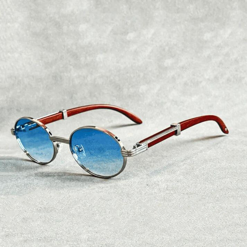 Lunettes de soleil classiques vintage à monture en bois pour femmes