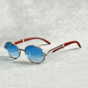 Lunettes de soleil classiques vintage à monture en bois pour femmes
