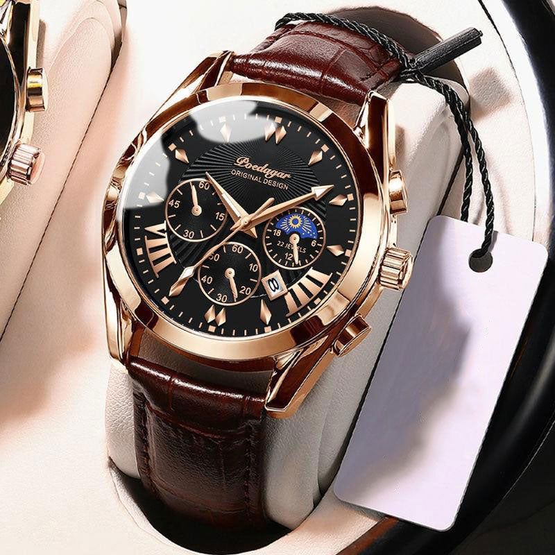 Montre de luxe avec bracelet en cuir