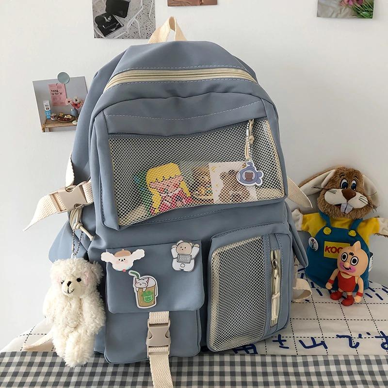 Grand sac à dos en toile multi-poches