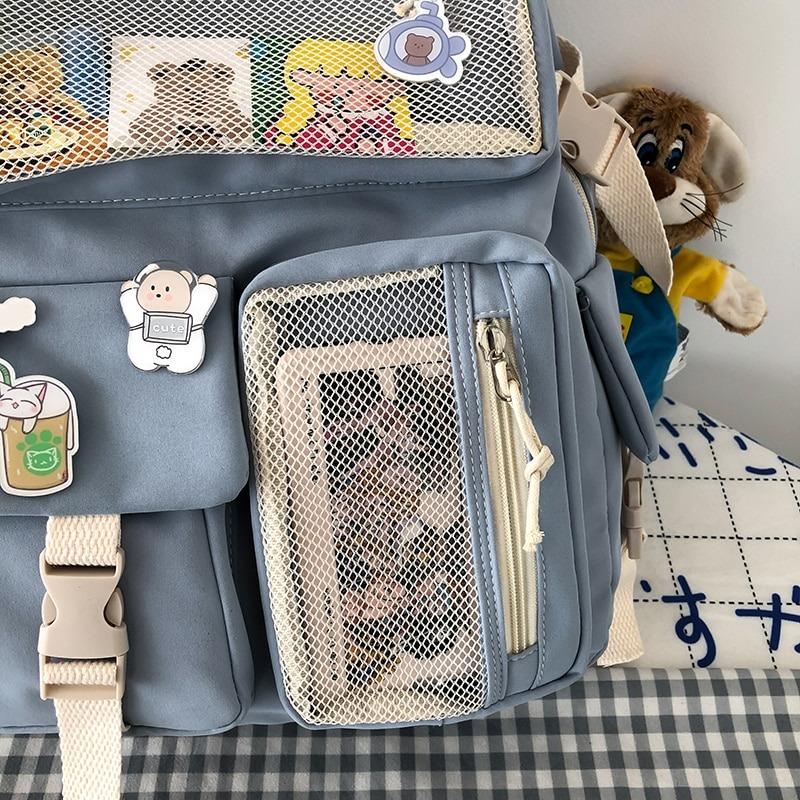 Grand sac à dos en toile multi-poches
