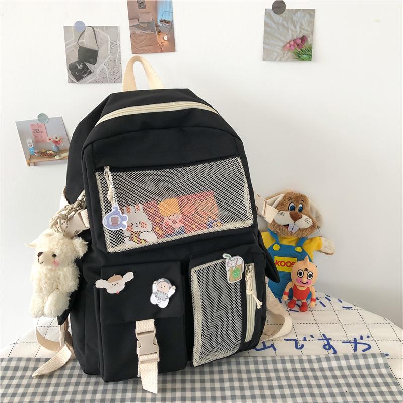 Grand sac à dos en toile multi-poches