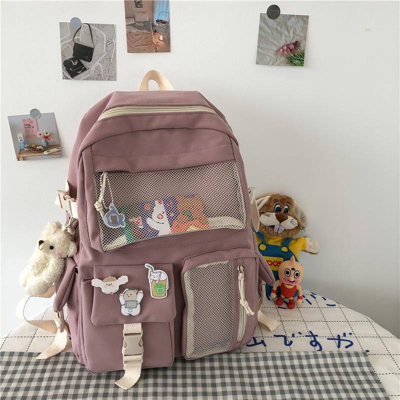 Grand sac à dos en toile multi-poches