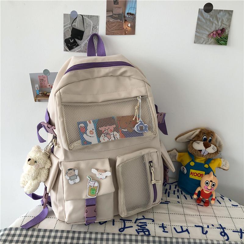 Grand sac à dos en toile multi-poches