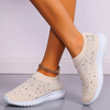 Chaussures de marche gaufrées en cristal pour femmes