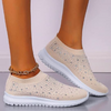 Chaussures de marche gaufrées en cristal pour femmes