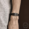 Bracelet classique en cuir tressé en acier inoxydable02 | Gthic.com