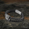 Bracelet classique en cuir tressé en acier inoxydable03 | Gthic.com