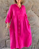 Delly - Robe chemise ample en coton et lin