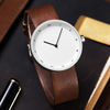 Montre en cuir minimaliste à quartz pour hommes
