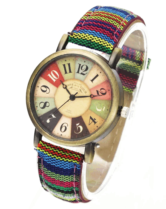 Wise | Montre rétro avec bracelet en toile de jean