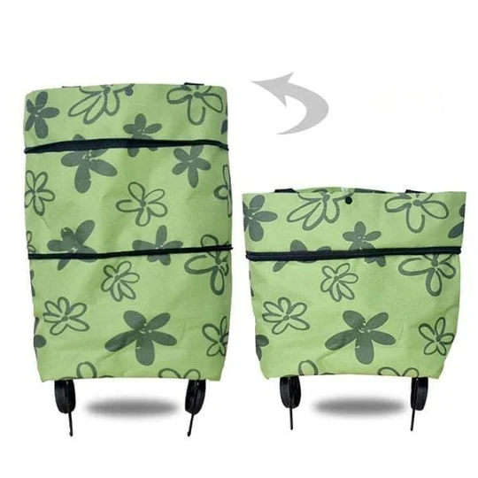 Sac trolley pliable 2 en 1 pour les courses