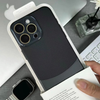 Étui pour iPhone en cuir velouté avec cadre métallique anti-chute