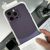 Étui pour iPhone en cuir velouté avec cadre métallique anti-chute