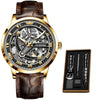 Montre mécanique automatique à bracelet en cuir