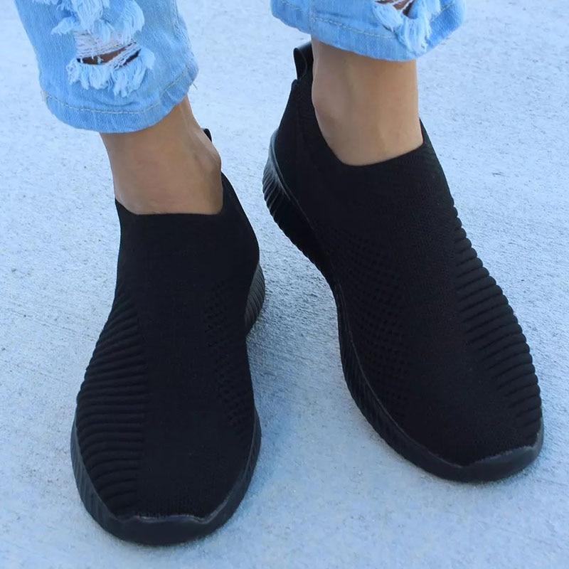 Chaussures de marche gaufrées en cristal pour femmes