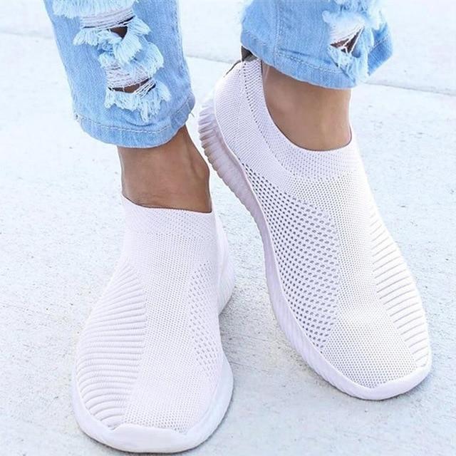 Chaussures de marche gaufrées en cristal pour femmes