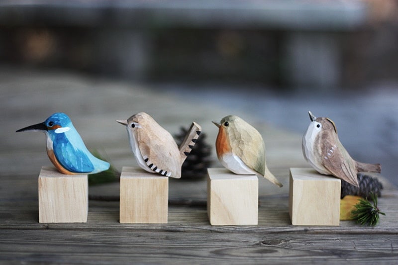 FLUROXO oiseaux en bois faits à la main