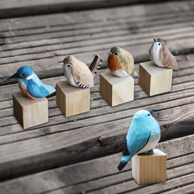 FLUROXO oiseaux en bois faits à la main