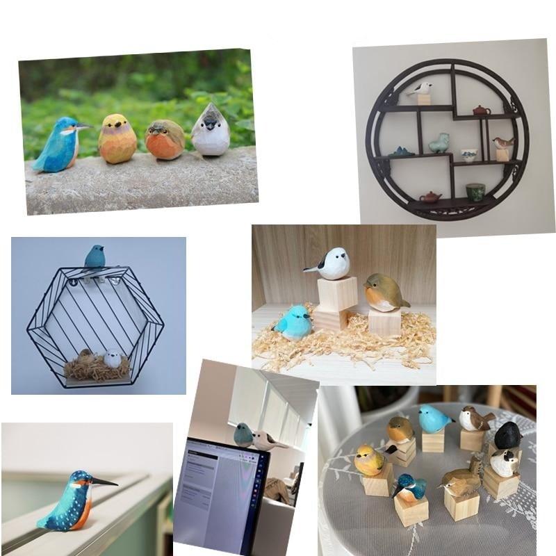 FLUROXO oiseaux en bois faits à la main
