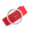 Montre à quartz élégante à cadran transparent