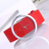 Montre à quartz élégante à cadran transparent