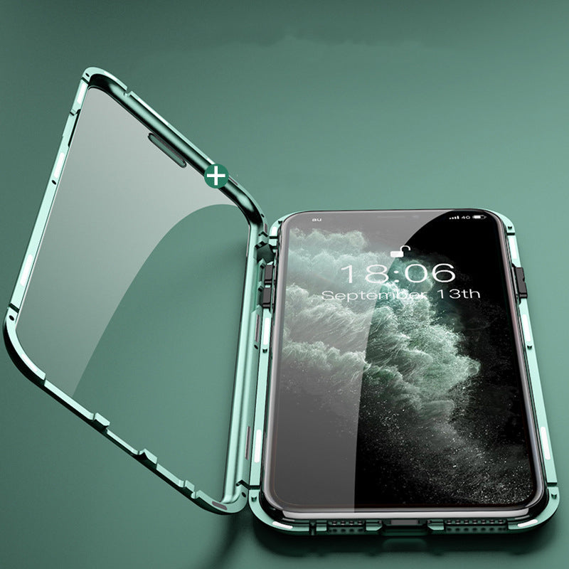 Coque de protection magnétique en verre à 360° pour iPhone