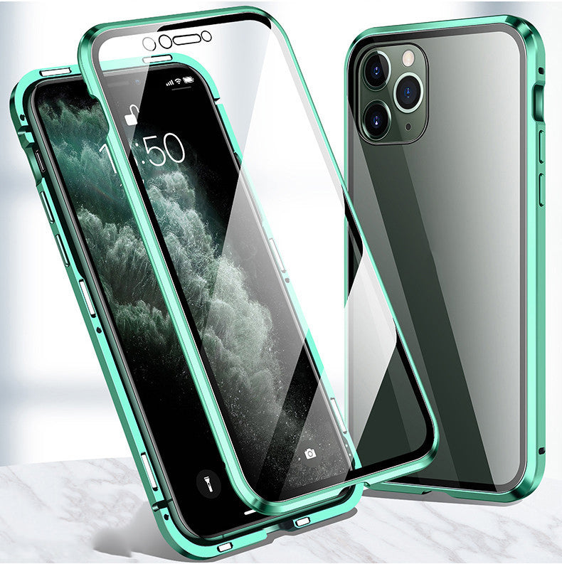 Coque de protection magnétique en verre à 360° pour iPhone