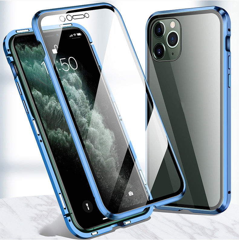 Coque de protection magnétique en verre à 360° pour iPhone