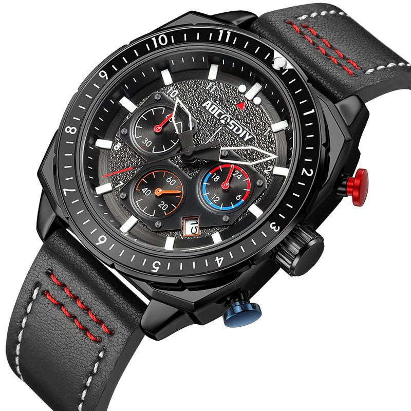 Montre à quartz de luxe, étanche, à chronographe et à sport