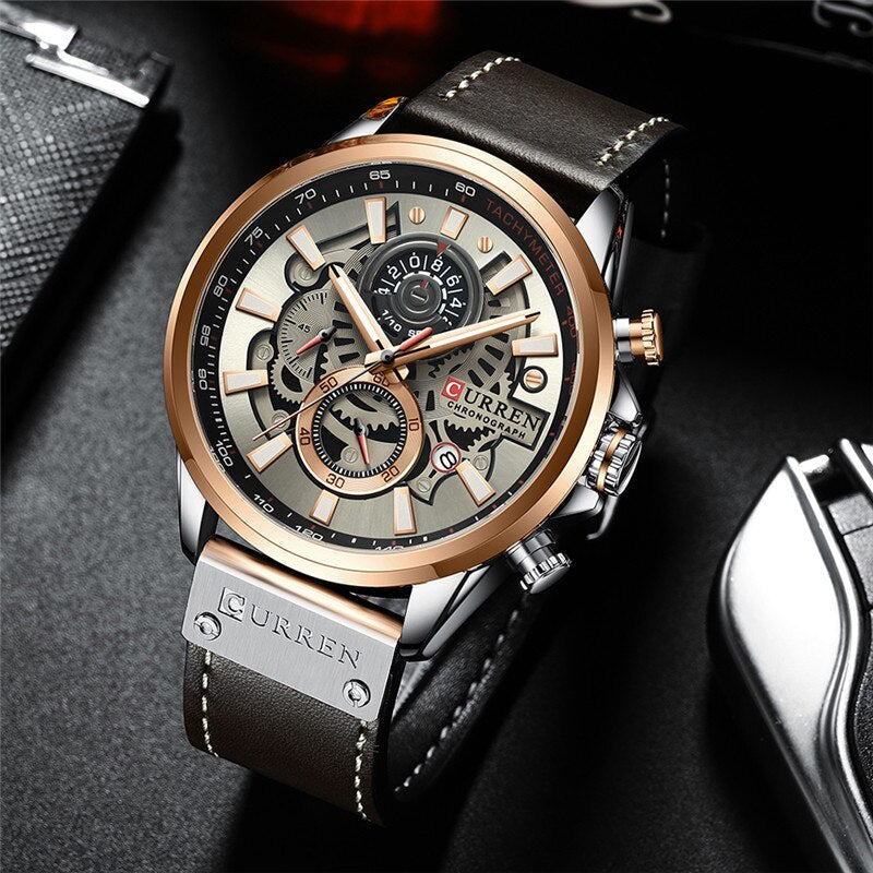 Montre calendrier multifonctionnelle à quartz