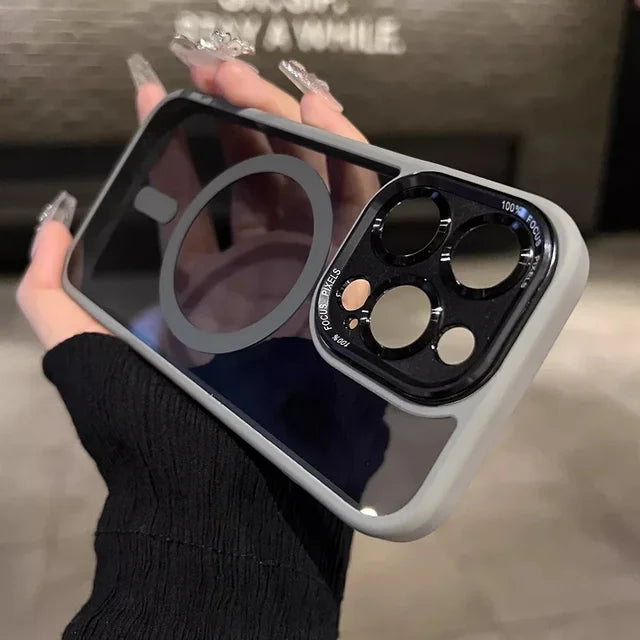 Coque magnétique en silicone pour iPhone : Aimant dorsal, résistant aux chocs et durable