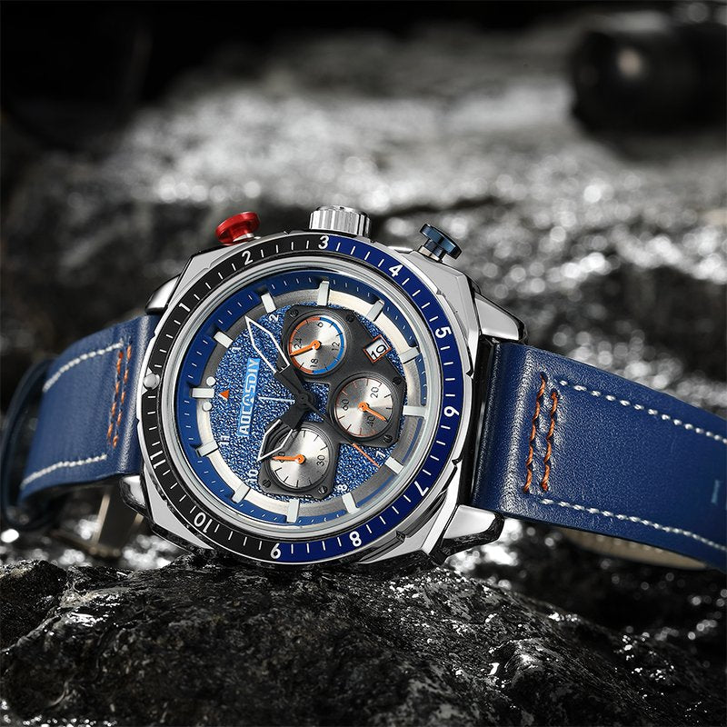 Montre à quartz de luxe, étanche, à chronographe et à sport