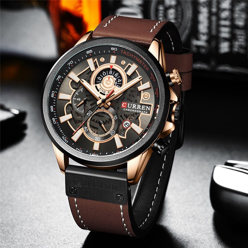 Montre calendrier multifonctionnelle à quartz